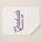 Graduation name purple simple minimal stylish call シェルパブランケット (正面(横))