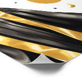 Graduation Neutral Black Gold High School College ポスター (角)