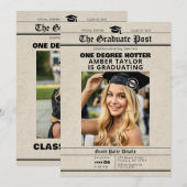 Graduation Newspaper “One Degree Hotter” Photo 招待状 (正面/裏面)