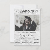 Graduation Newspaper Photo Invitation 招待状 (正面)