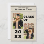 Graduation Newspaper She Did It Photo 招待状 (裏面)