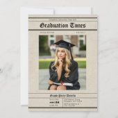 Graduation Newspaper “This Just In” Photo 招待状 (裏面)