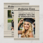 Graduation Newspaper “This Just In” Photo 招待状 (正面/裏面)
