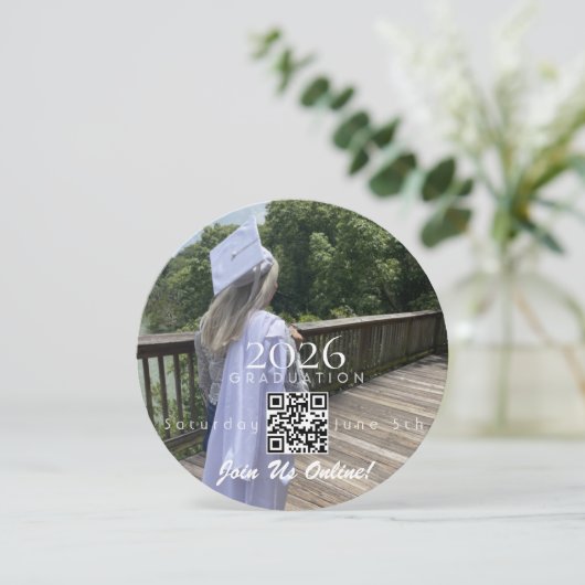 Graduation Online Invitation QR Code 2026 招待状 (スタンド正面)