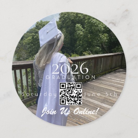 Graduation Online Invitation QR Code 2026 招待状 (正面)