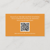 Graduation Orange White RSVP QR Code Response Card エンクロージャーカード (正面)