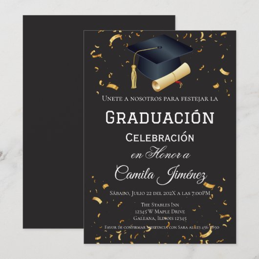 Graduation Party  招待状 (正面/裏面)