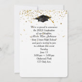 Graduation Party Black Bow And Ribbon Frame 招待状 (裏面)