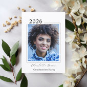 Graduation party black white photo class of 2026 招待状