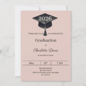 Graduation party blush pink class of 2026 招待状 (正面)