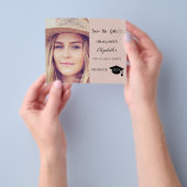 Graduation Party blush pink neutral Save the Date チラシ (手)