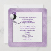 Graduation Party Bow on Purple Photo Frame 招待状 (裏面)