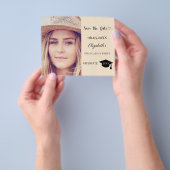 Graduation Party champagne modern Save the Date チラシ (手)