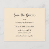 Graduation Party champagne modern Save the Date チラシ (裏面)