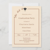 Graduation party champagne She did it 招待状 (正面)