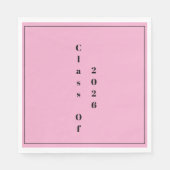 Graduation Party Class Of 2026  Pink Black スタンダードランチョンナプキン (正面)