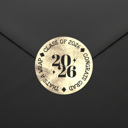 Graduation Party Class Of Congrats Grad Gold ラウンドシール