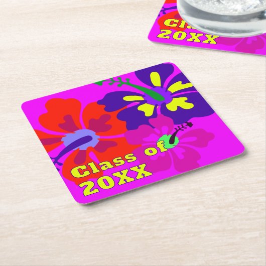 Graduation Party Custom Disposable Drink Coasters スクエアペーパーコースター (アングル)
