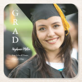Graduation Party Customizable Name School Year スクエアペーパーコースター (正面)