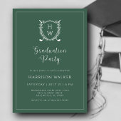 Graduation Party Golf Crest Elegant Script Sage 招待状