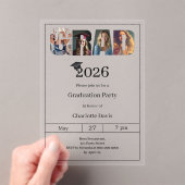 Graduation party grad photo luxury アクリル招待状 (インサイチュ (ポータブル))