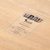 Graduation party grad photo luxury アクリル招待状 (レイダウン)