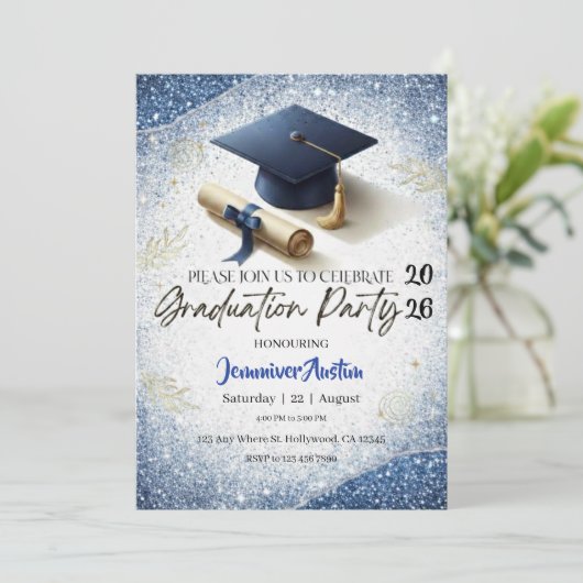 Graduation Party Invitation  招待状 (スタンド正面)