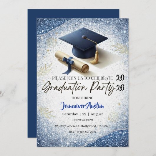 Graduation Party Invitation  招待状 (正面/裏面)