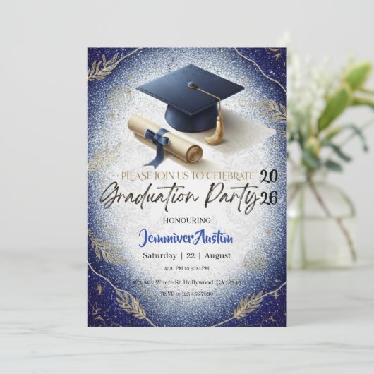 Graduation Party Invitation 招待状 (スタンド正面)