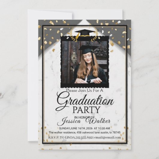  Graduation Party Invitation 2026 招待状 (正面)
