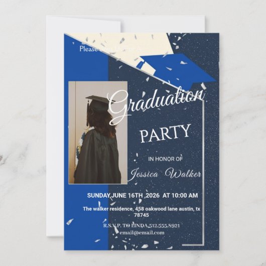 Graduation Party Invitation 2026  招待状 (正面)