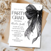 Graduation Party Invitation Black Bow Graduation A 招待状