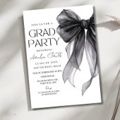 Graduation Party Invitation Black Bow Graduation A 招待状