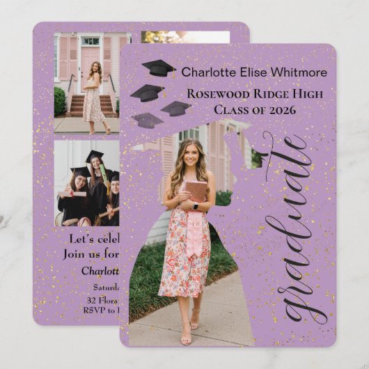 Graduation Party Invitation Card 招待状 (正面/裏面)