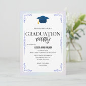 Graduation Party Invitation Elegant Gold Editable  招待状 (スタンド正面)