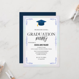 Graduation Party Invitation Elegant Gold Editable  招待状