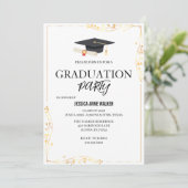 Graduation Party Invitation Elegant Gold Editable 招待状 (スタンド正面)