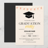 Graduation Party Invitation Elegant Gold Editable  招待状 (正面/裏面)