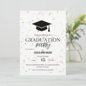 Graduation Party Invitation Elegant Gold Editable  招待状 (スタンド正面)