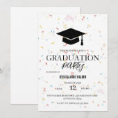 Graduation Party Invitation Elegant Gold Editable  招待状 (正面/裏面)