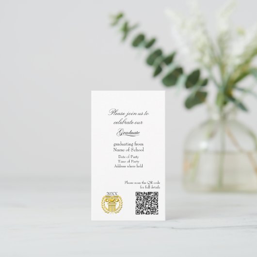 Graduation Party Invitation Enclosure Card 名刺 (スタンド正面)