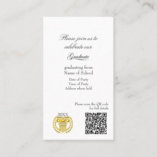 Graduation Party Invitation Enclosure Card 名刺 (正面)