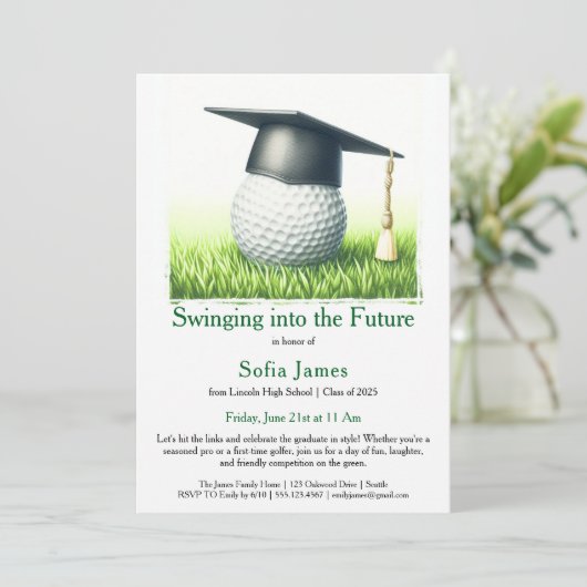 Graduation Party Invitation Golf Theme 招待状 (スタンド正面)