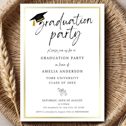 Graduation Party Invitation, Graduation Invitation 招待状
