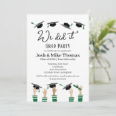 Graduation Party Invitation Green Grad Party 招待状 (スタンド正面)