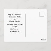 Graduation Party Invitation Post Card ポストカード (裏面)