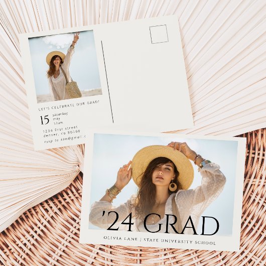 Graduation Party Invitation Postcard with Photo ポストカード