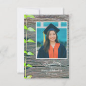 Graduation Party Invitation, Rustic Boards Card カード (裏面)