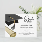 Graduation Party Invitation tassel hat Grad Party 招待状 (スタンド正面)