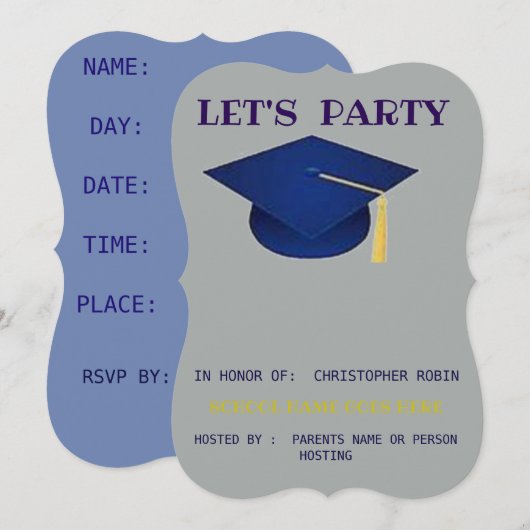 GRADUATION PARTY INVITE 招待状 (正面/裏面)